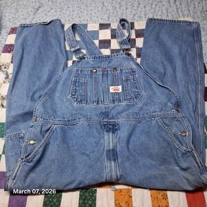 Vintage Round House Denim Carpenter Overalls Mens Size 42x30